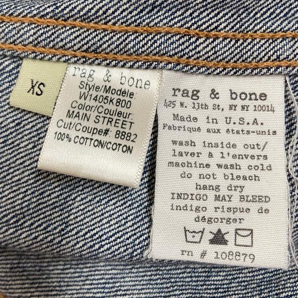 Rag & Bone JEAN 'The Burney' Ladies Denim Vest Main Street Wash Medium Blue XS - Picture 8 of 9
